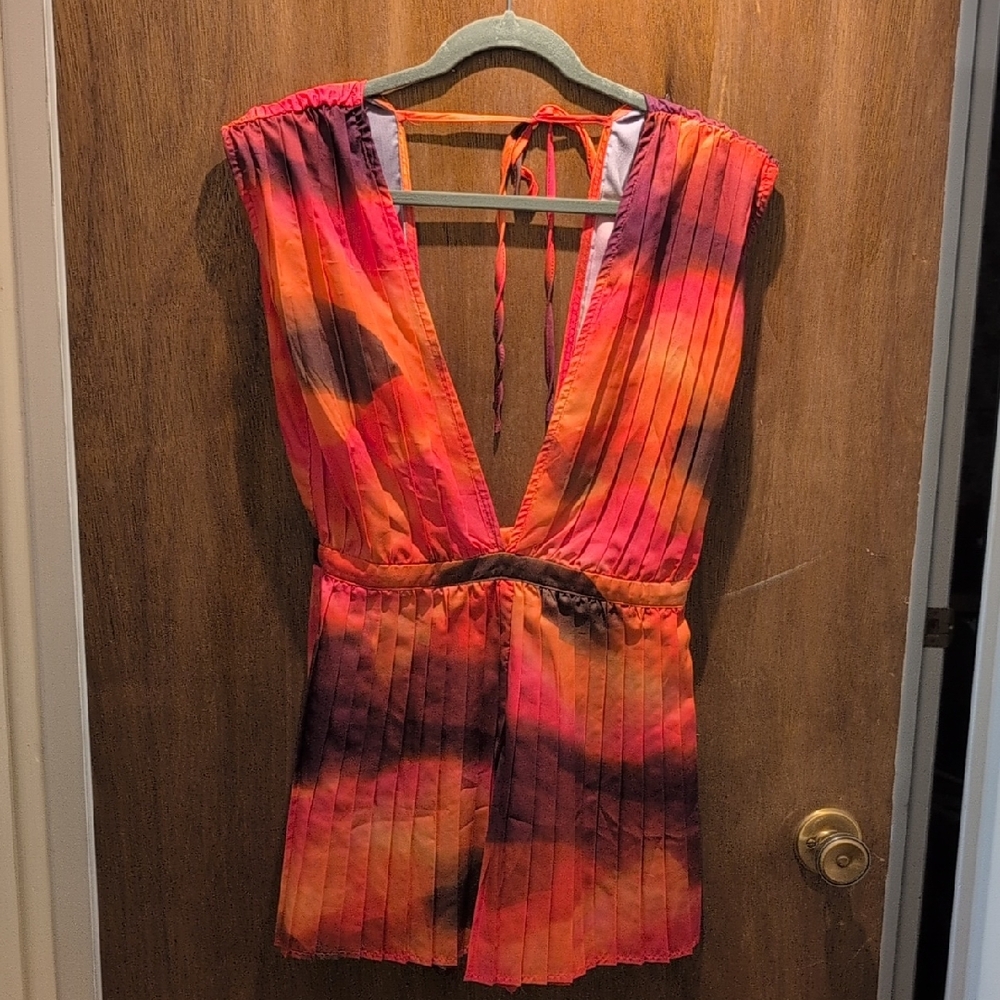 PrettyLittleThing Orange and Pink Romper